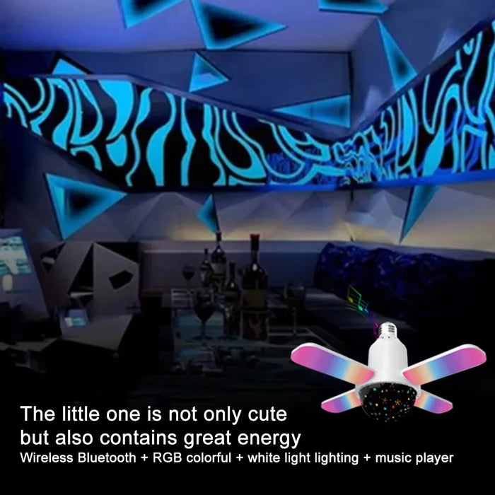 Indoor Music Light Bluetooth-Compatible Mini Four-Leaf Lamp Wireless Color Changing Atmosphere Light for Home - Star Sky - 4