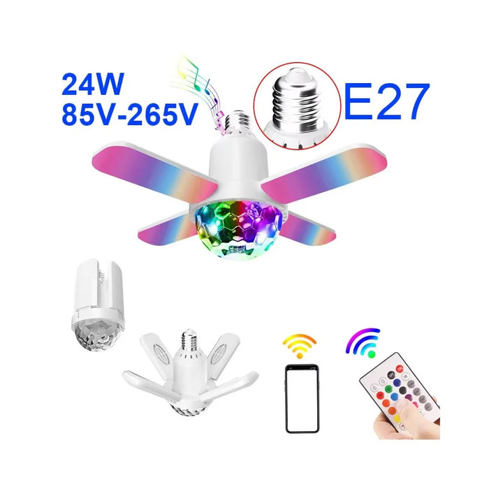 Indoor Music Light Bluetooth-Compatible Mini Four-Leaf Lamp Wireless Color Changing Atmosphere Light for Home - Star Sky - 7
