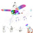 Bluetooth-Compatible Disco Ball Music Light 3-Leaf Foldable LED Lamp with Speaker Smart Remote Control Atmosphere Light - 1