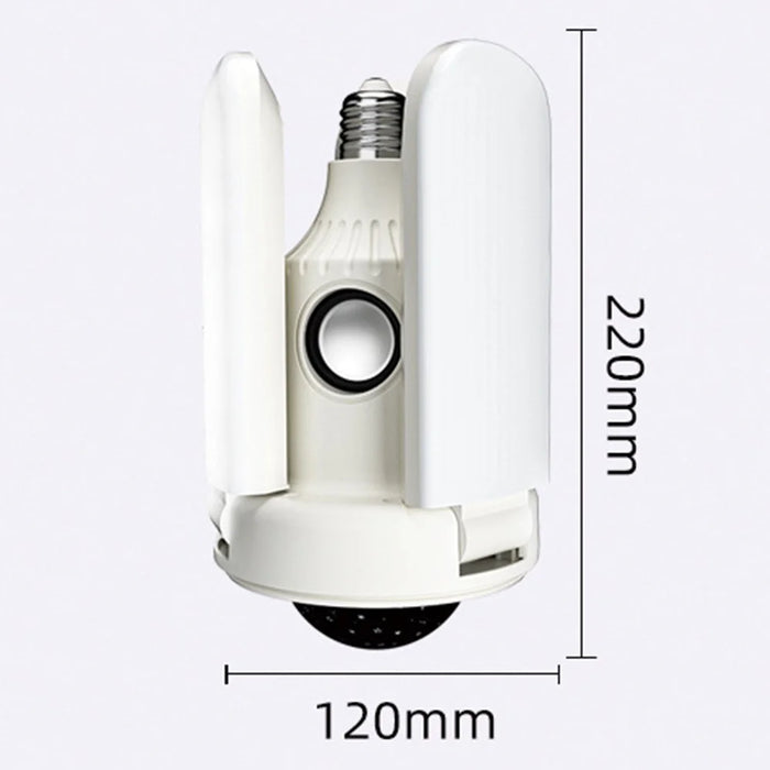 Small Star Projector Lamp E27 Three-Leaf Folding RGB Color Changing Ceiling Light Bluetooth-compatible Speaker with Remote Control - 5