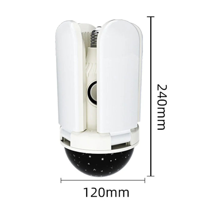 Large Star Projector Lamp E27 Four-Leaf Folding RGB Color Changing Ceiling Light Bluetooth-compatible Speaker with Remote Control - 6