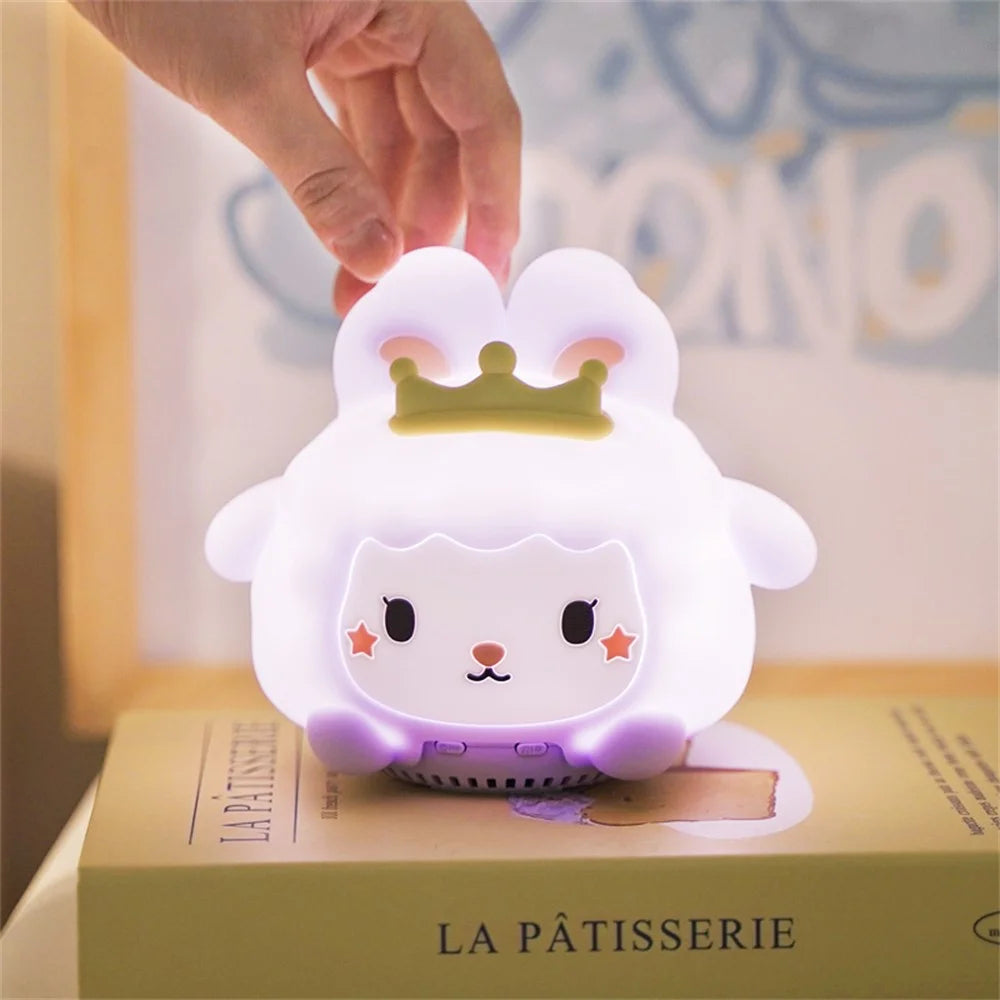 ICARER FAMILY Purple Moon Rabbit White Noise Night Light Speaker Bluetooth-Compatible Remote Control Speaker with 7-Color Gradient Atmosphere Light TWS Pairing - 2