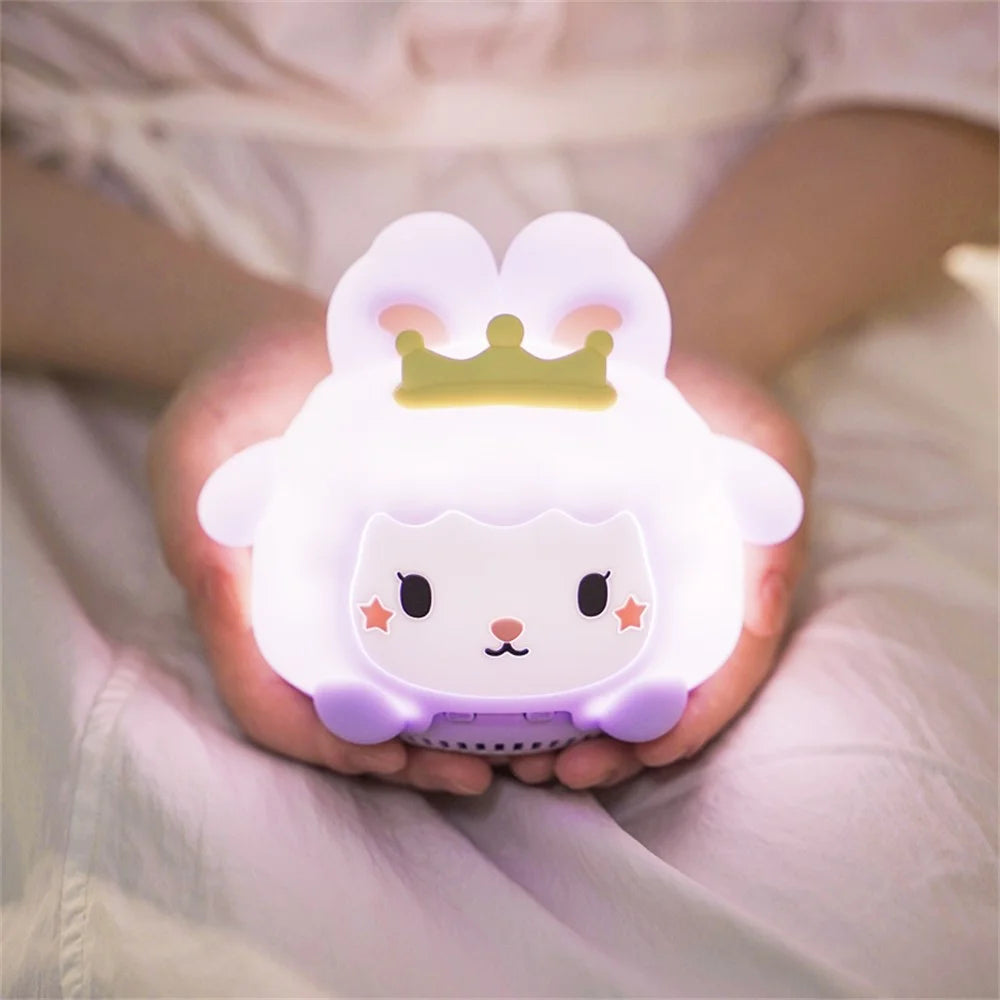 ICARER FAMILY Purple Moon Rabbit White Noise Night Light Speaker Bluetooth-Compatible Remote Control Speaker with 7-Color Gradient Atmosphere Light TWS Pairing - 4