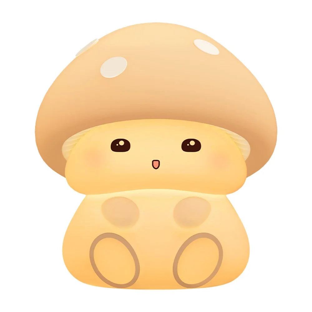 ICARER FAMILY Mushroom Tap Light Silicone Night Light Touch Control with 3 Brightness Levels / Timer Function - 1