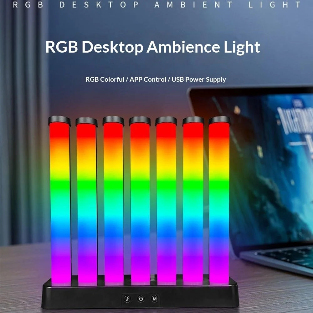KBB-50 RGB Gaming Ambient Light Desktop Sound Reactive Rhythm Lamp with Button / Bluetooth-Compatible APP Control for Bedroom - 2