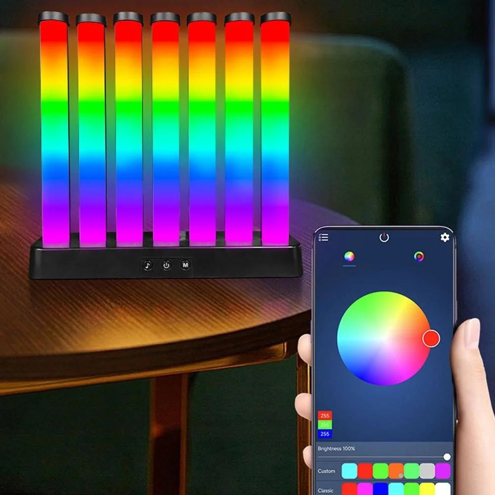 KBB-50 RGB Gaming Ambient Light Desktop Sound Reactive Rhythm Lamp with Button / Bluetooth-Compatible APP Control for Bedroom - 3
