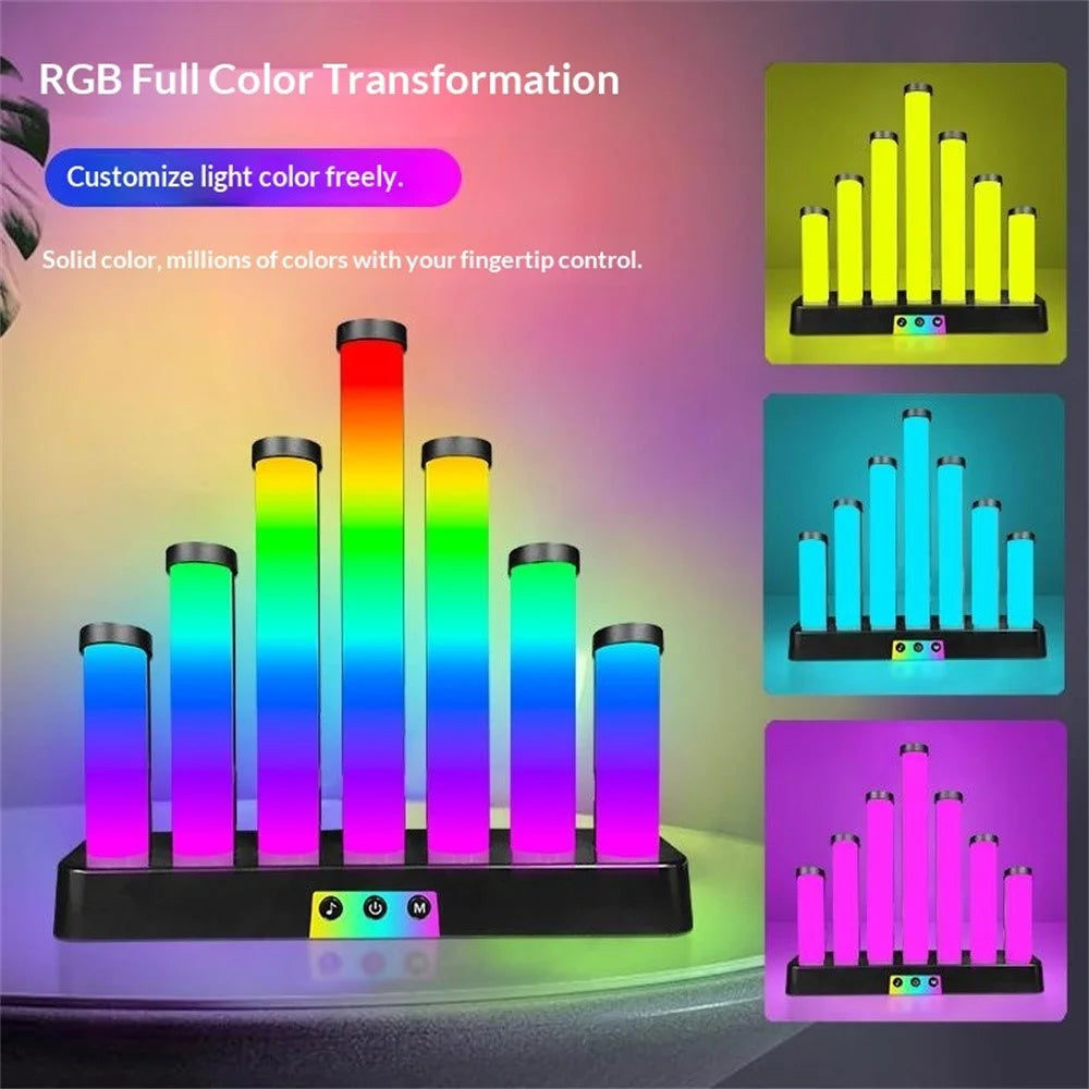 KBB-52 Sound Reactive Rhythm Lamp RGB Gaming Ambient Light with Button Control for Study Bedroom Desktop - 3