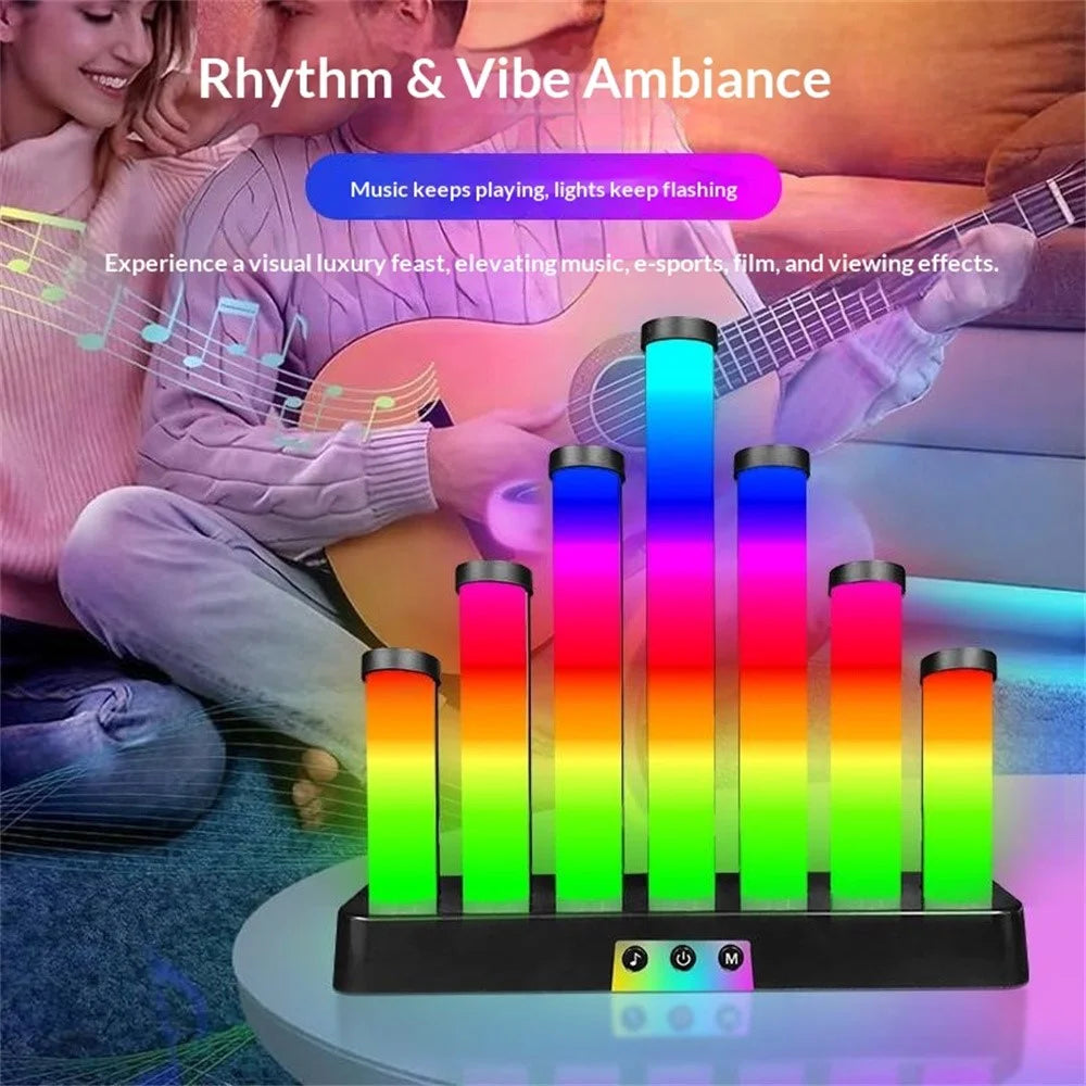 KBB-52 Sound Reactive Rhythm Lamp RGB Gaming Ambient Light with Button Control for Study Bedroom Desktop - 4