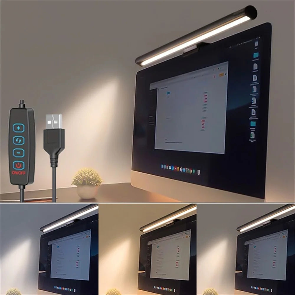 KBB-56 30cm LED Monitor Hanging Light Single-Sided 3-Color Eye-Caring Lamp for Office Reading Screen Supplement - 2