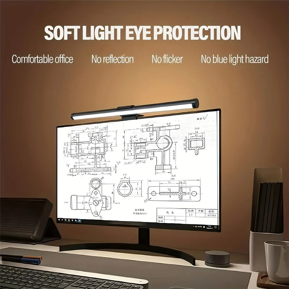 KBB-56 30cm LED Monitor Hanging Light Single-Sided 3-Color Eye-Caring Lamp for Office Reading Screen Supplement - 4