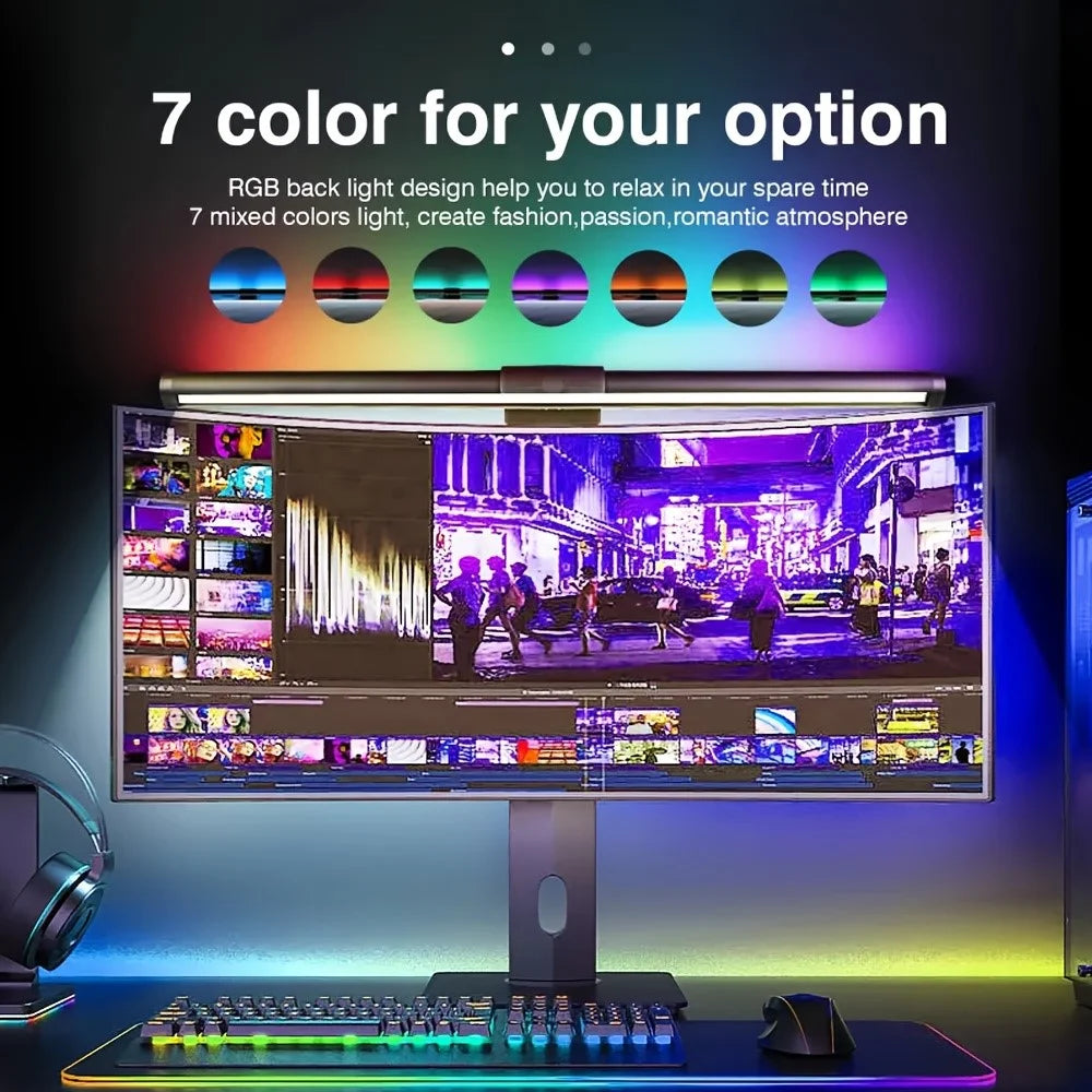 KBB-53 40cm RGB Color-Changing Monitor Light Eye-Caring LED Hanging Lamp with 3-Color Modes for Office Reading - 4