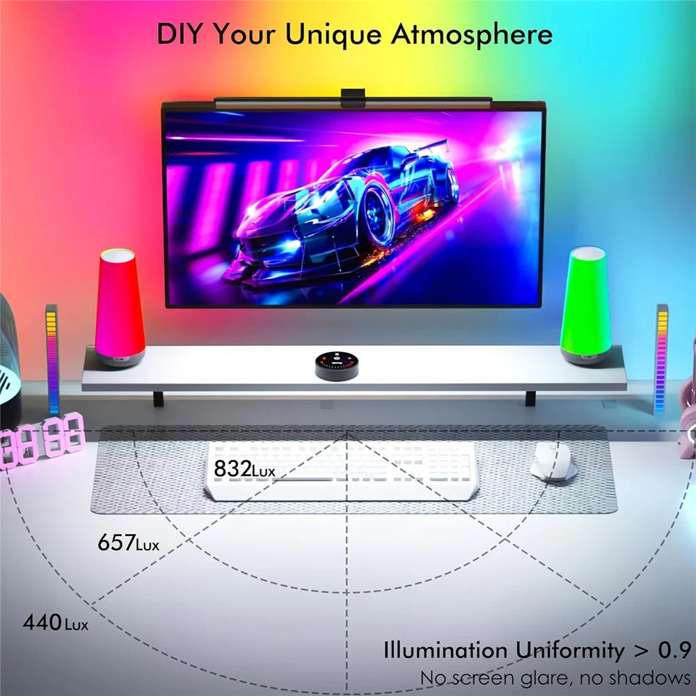 KBB-53 40cm RGB Color-Changing Monitor Light Eye-Caring LED Hanging Lamp with 3-Color Modes for Office Reading - 5