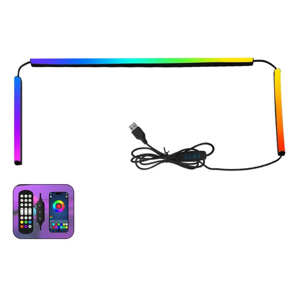 KBB-54 24 inch LED Gaming RGB Ambient Light Strip Silicone Flexible Stick-on Lamp with Wired  /  Remote  /  APP Control for Computer - 1