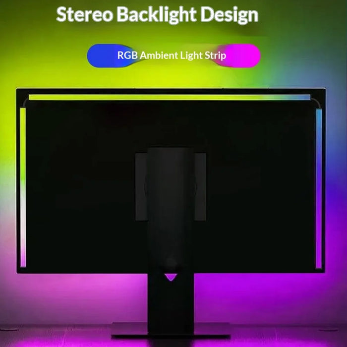 KBB-54 24 inch LED Gaming RGB Ambient Light Strip Silicone Flexible Stick-on Lamp with Wired  /  Remote  /  APP Control for Computer - 2