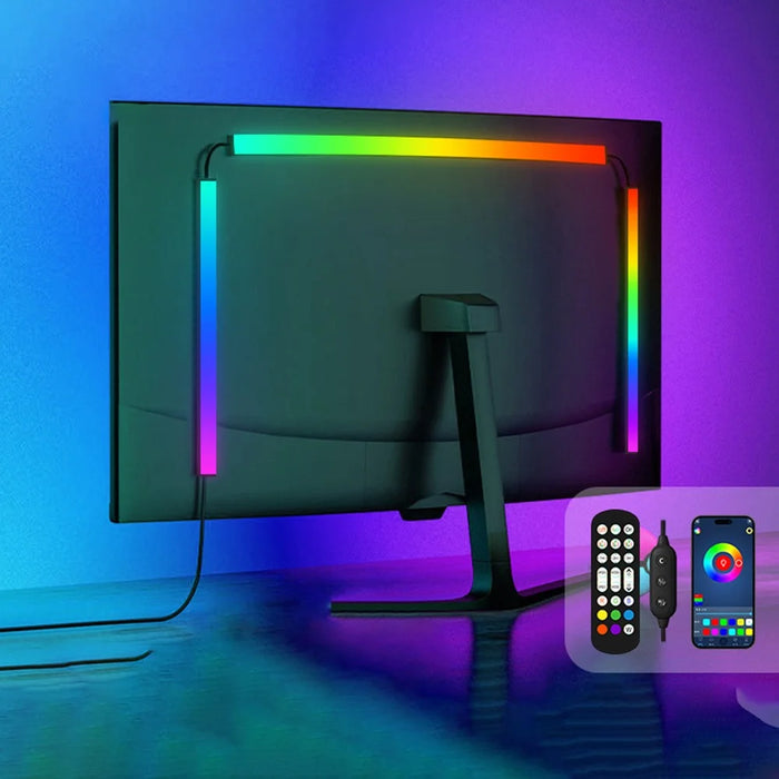 KBB-54 24 inch LED Gaming RGB Ambient Light Strip Silicone Flexible Stick-on Lamp with Wired  /  Remote  /  APP Control for Computer - 3
