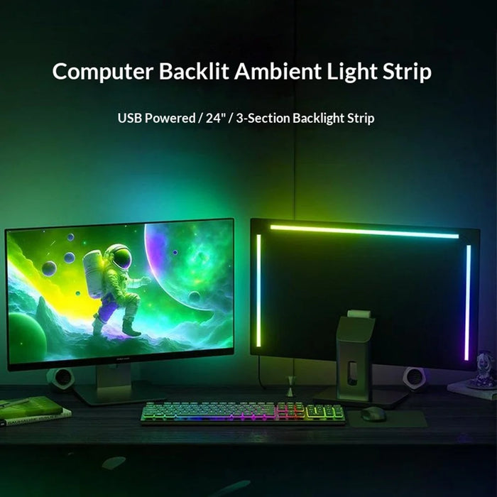 KBB-54 24 inch LED Gaming RGB Ambient Light Strip Silicone Flexible Stick-on Lamp with Wired  /  Remote  /  APP Control for Computer - 4