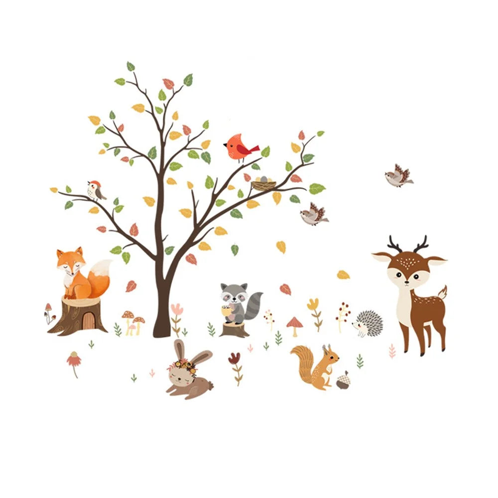 MS1529-YY 8Pcs / Set Cartoon Tree Animal Wall Stickers Wall Decors for Kids Room, Bedroom, Playroom (without EN71 Certification) - 2