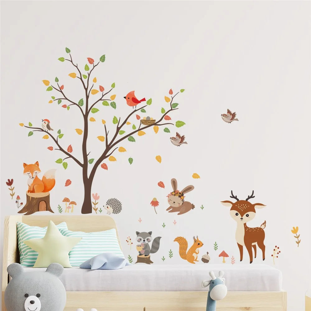 MS1529-YY 8Pcs / Set Cartoon Tree Animal Wall Stickers Wall Decors for Kids Room, Bedroom, Playroom (without EN71 Certification) - 3