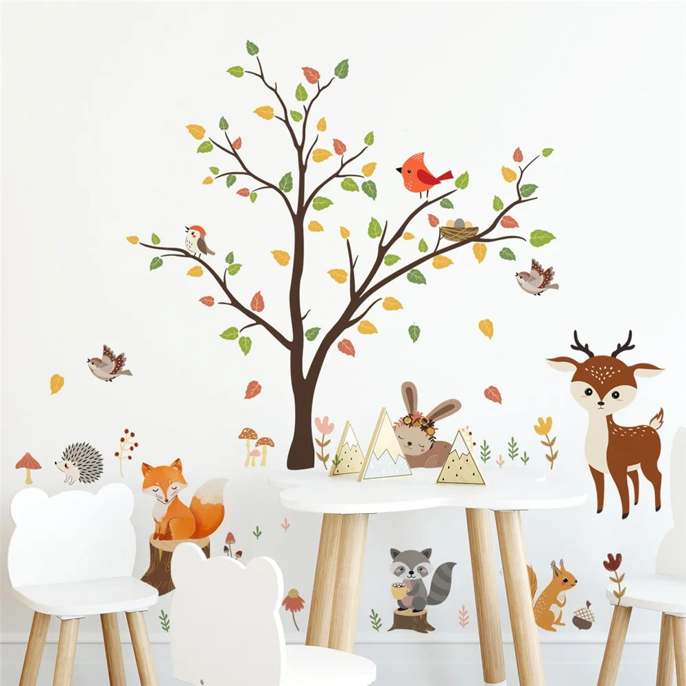 MS1529-YY 8Pcs / Set Cartoon Tree Animal Wall Stickers Wall Decors for Kids Room, Bedroom, Playroom (without EN71 Certification) - 5
