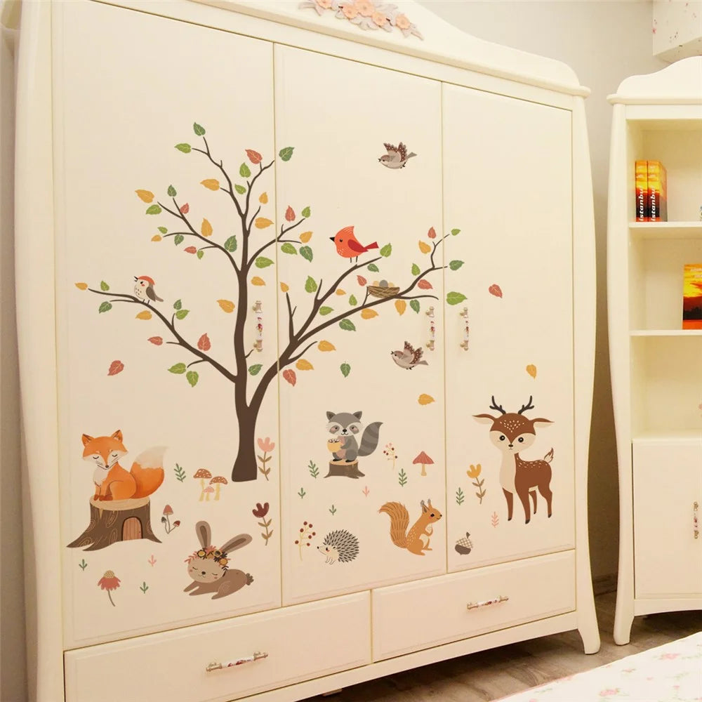 MS1529-YY 8Pcs / Set Cartoon Tree Animal Wall Stickers Wall Decors for Kids Room, Bedroom, Playroom (without EN71 Certification) - 6