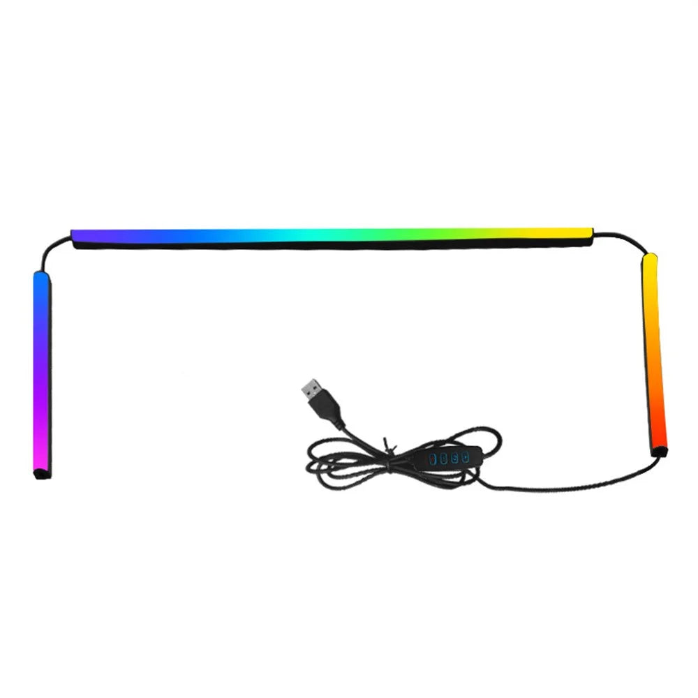 KBB-54 Single Wired Control 24 inch LED Gaming RGB Ambient Light Strip Silicone Flexible Stick-on Light for Computer - 1