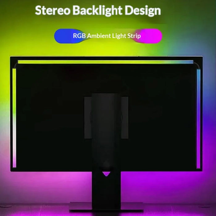 KBB-54 Single Wired Control 24 inch LED Gaming RGB Ambient Light Strip Silicone Flexible Stick-on Light for Computer - 5