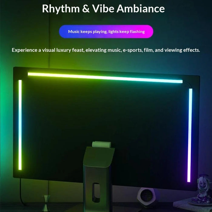KBB-54A Single Wired Control 32 inch LED Gaming RGB Ambient Light Strip Silicone Flexible Stick-on Light for Computer - 2