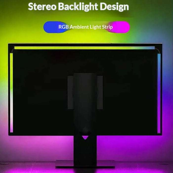 KBB-54A Single Wired Control 32 inch LED Gaming RGB Ambient Light Strip Silicone Flexible Stick-on Light for Computer - 3