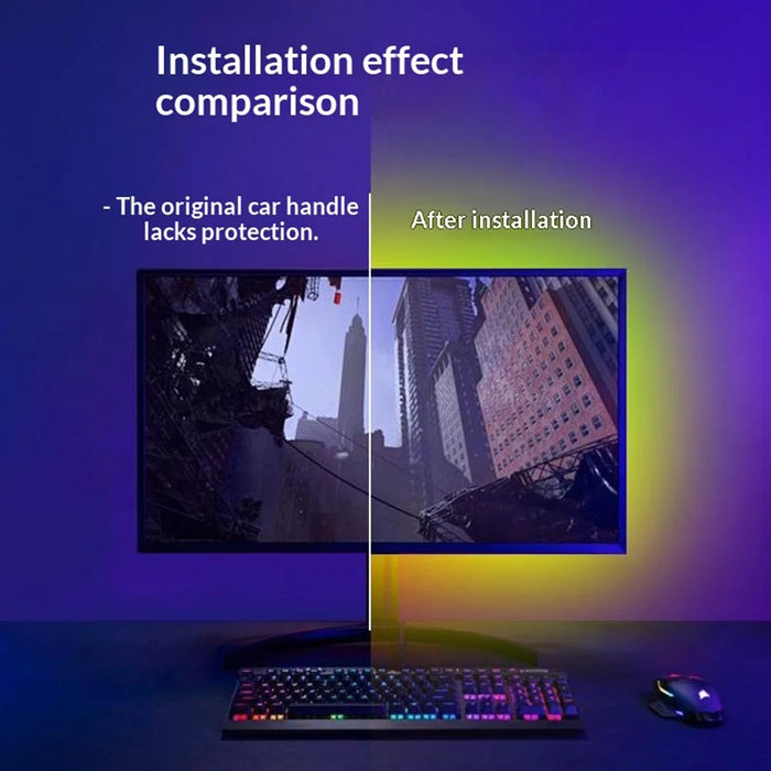 KBB-54A Single Wired Control 32 inch LED Gaming RGB Ambient Light Strip Silicone Flexible Stick-on Light for Computer - 6