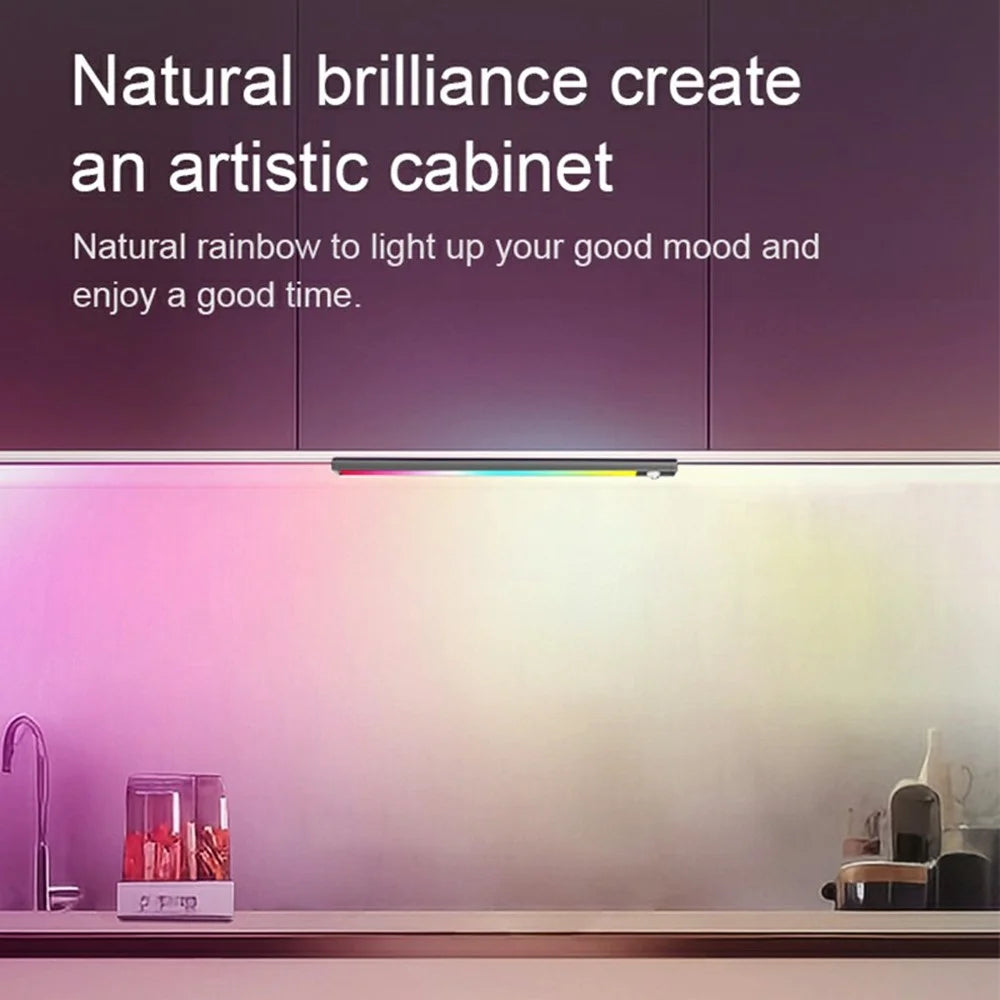 L1-021 2Pcs 23.3cm RGB Cabinet Light Magnetic Human Motion Sensor Smart Wall Lamp Long Night Light for Home - Tarnish - 4