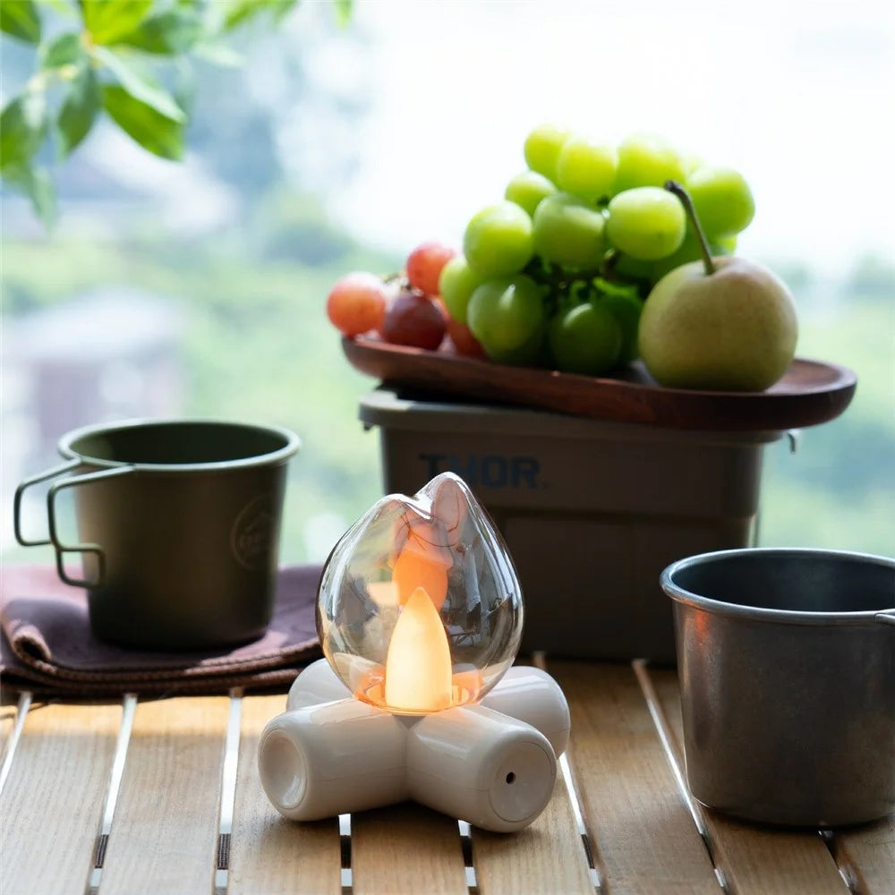 Campfire Table Lamp Ambient Light Bedside Decorative Flame Effect LED Night Light for Bedroom / Bar / Hotel - 4