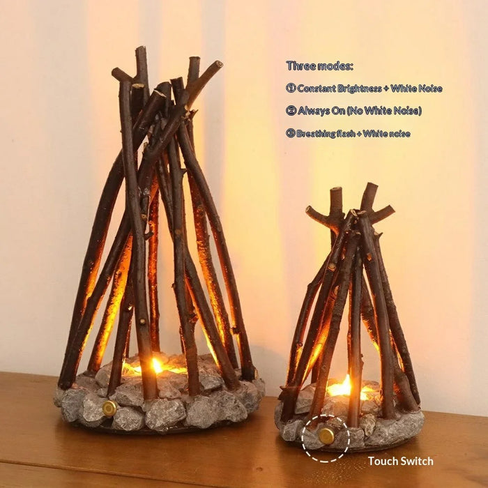 90 x 90 x 160mm Creative LED Campfire Night Light Stone Tree Branch Design Decorative Table Lamp for Bedroom / Living Room - 2