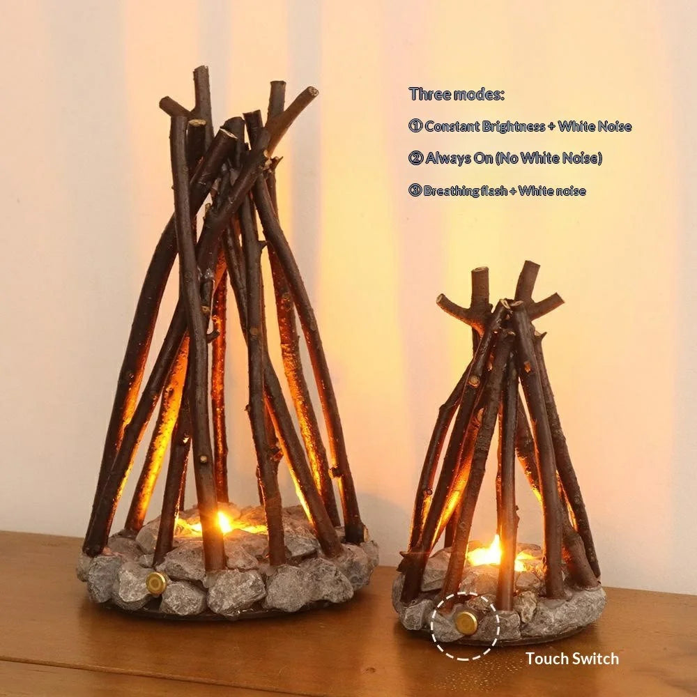130 x 130 x 245mm Creative LED Campfire Night Light Stone Tree Branch Design Decorative Table Lamp for Bedroom / Living Room - 2
