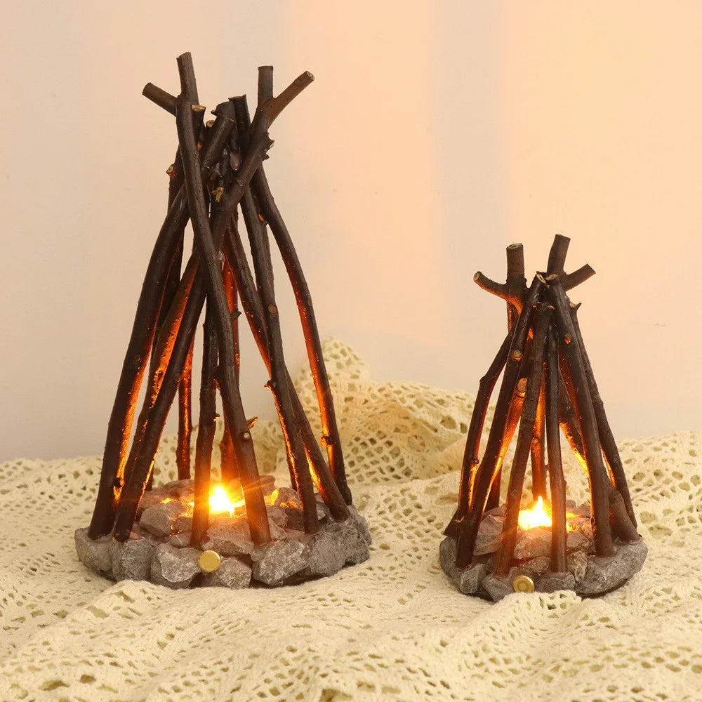 130 x 130 x 245mm Creative LED Campfire Night Light Stone Tree Branch Design Decorative Table Lamp for Bedroom / Living Room - 4