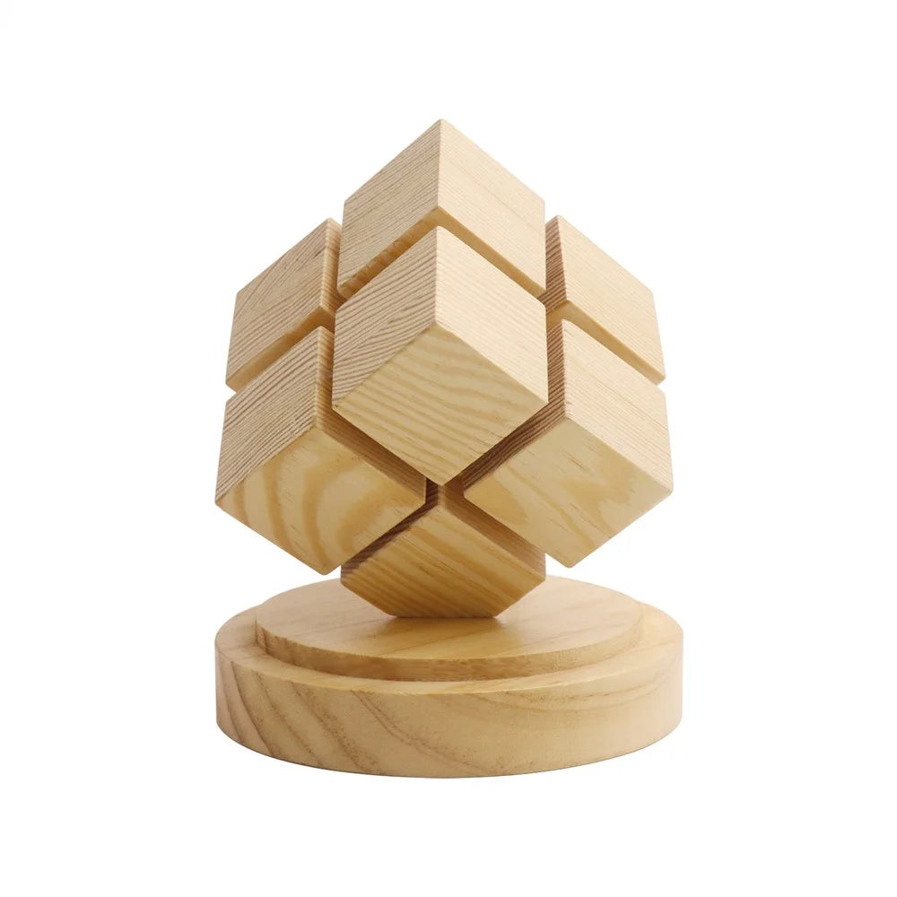 4x4 Magic Cube Design Night Light Bedside Decor LED Lamp Rubber Wood USB Powered Light for Bedroom / Study Ambient Lighting - 2