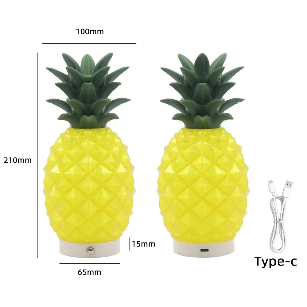 Creative Night Light 3D Printed PLA Pineapple Ambient Decorative Bedside Lamp for Home / Office - 7