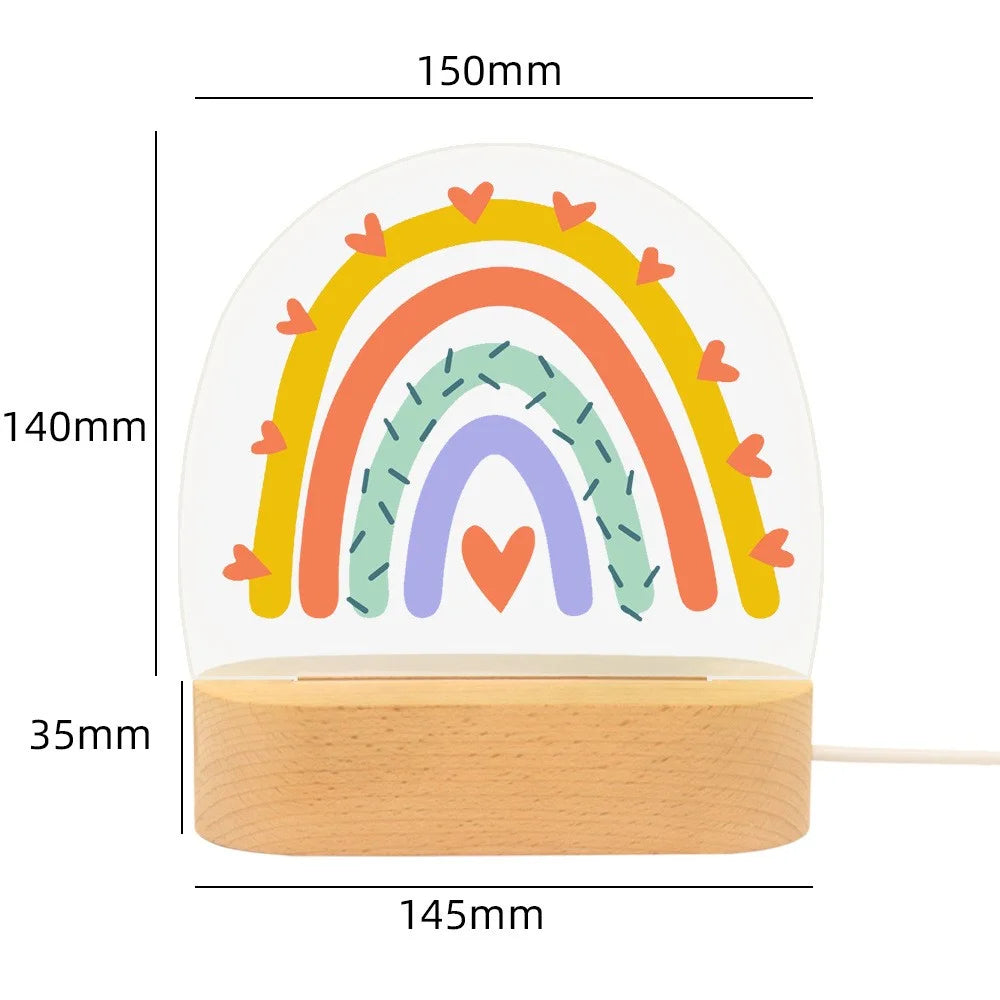 Acrylic Rainbow Night Light Desk Lamp Decorative USB Powered LED Lighting for Kids Room  /  Bedside - Style I - 4