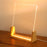 Small 153 x 200 x 4mm DIY Acrylic Handwritten Note Board Wood LED Light Stand Night Light USB Powered (Warm Light) - Beech Wood Base - 4