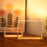 Large 203×150×4mm DIY Acrylic Handwritten Note Board Wood LED Light Stand Night Light USB Powered (Warm Light) - Beech Wood Base - 4