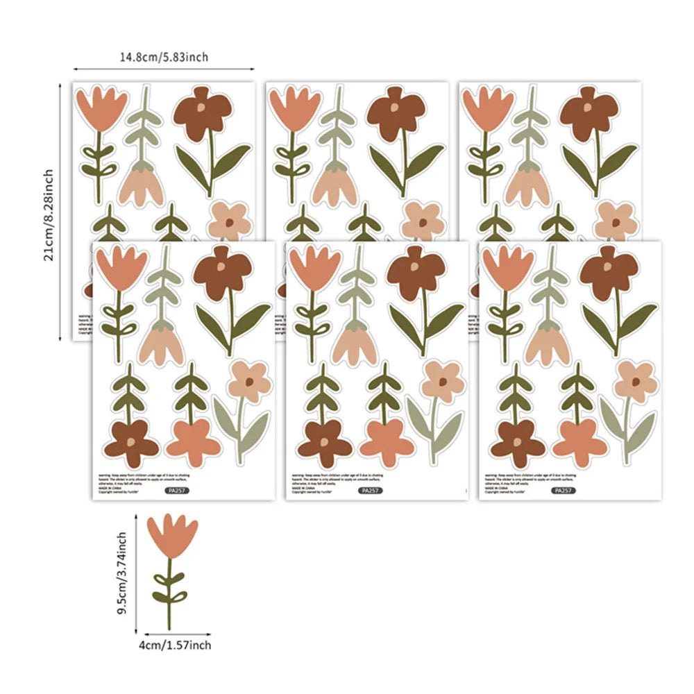 36Pcs / Set Cute Flower Wall Sticker Living Room Bedroom Decal Home Furniture Decor (No EN71 Certification) - 7