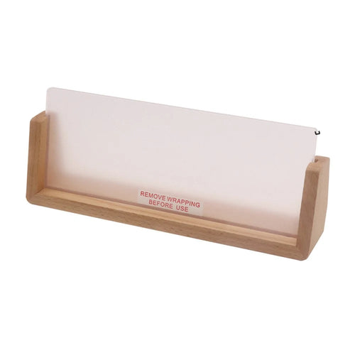 Large 203×80×4mm DIY Acrylic Handwritten Note Board Wood LED Light Stand Night Light USB Powered (Warm Light) - Beech Wood Base - 1