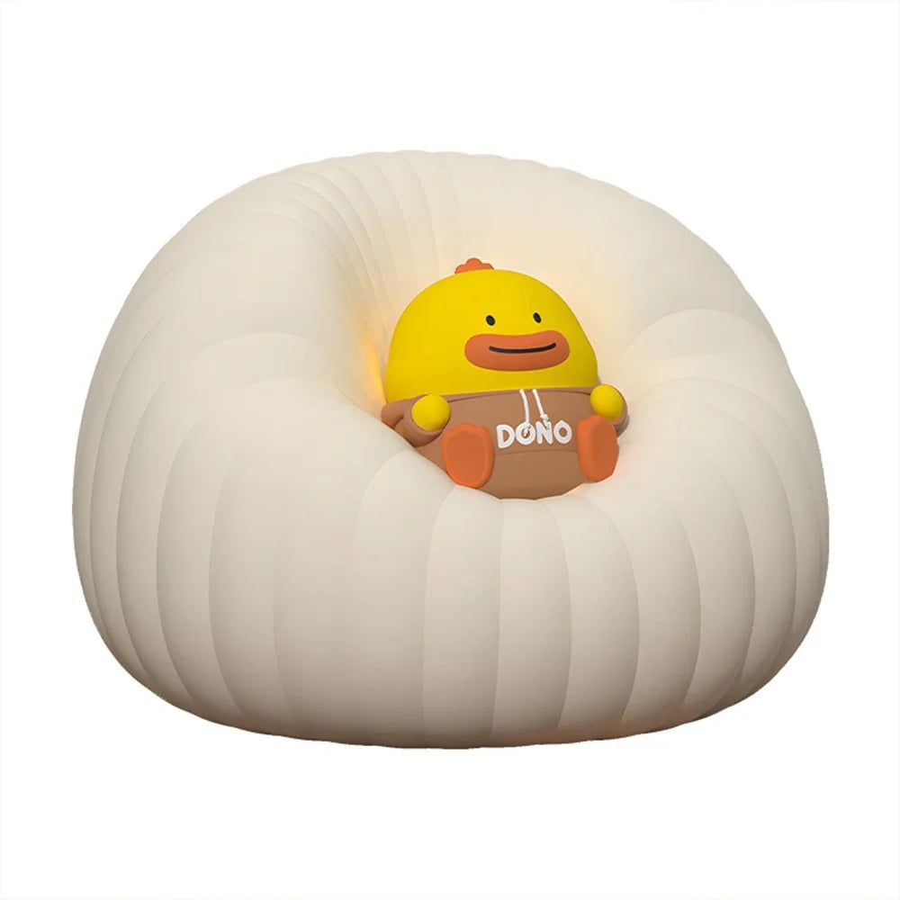 ICARER FAMILY Silicone Sofa Pat Night Light 3 Brightness Levels Timer Function Patting Lamp - Beige - 1