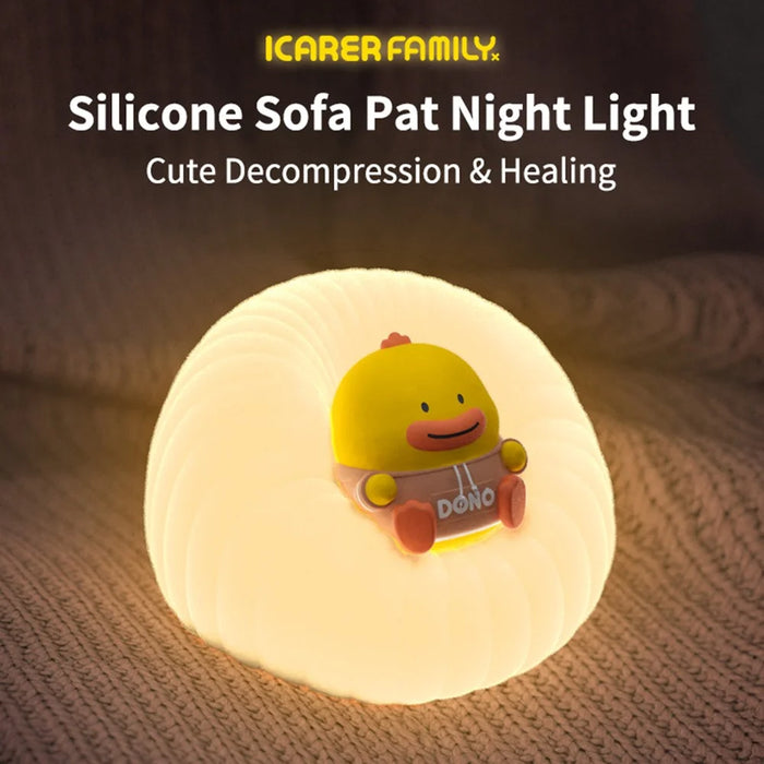 ICARER FAMILY Silicone Sofa Pat Night Light 3 Brightness Levels Timer Function Patting Lamp - Beige - 5