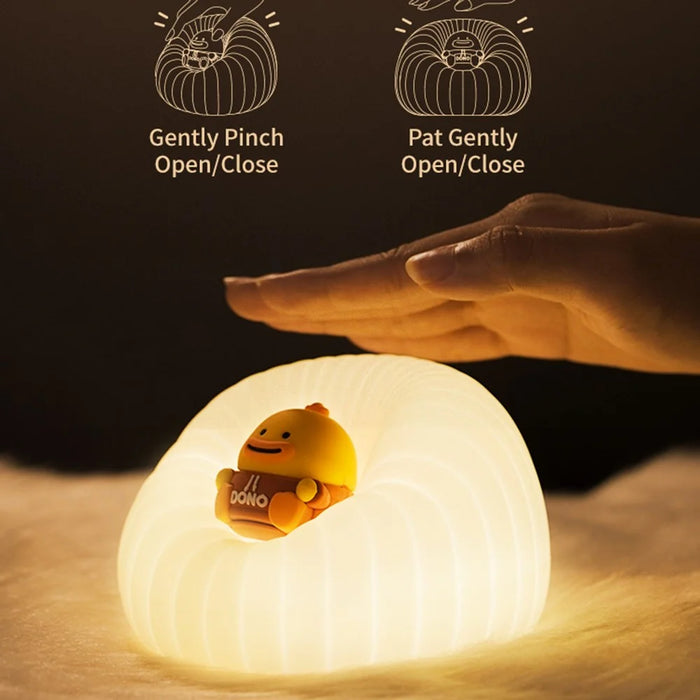 ICARER FAMILY Silicone Sofa Pat Night Light 3 Brightness Levels Timer Function Patting Lamp - Beige - 7