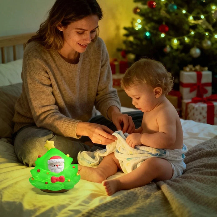 ICARER FAMILY Christmas Tree Night Light Touch Sensor 3 Brightness Levels RGB Mode Atmosphere Light - 5