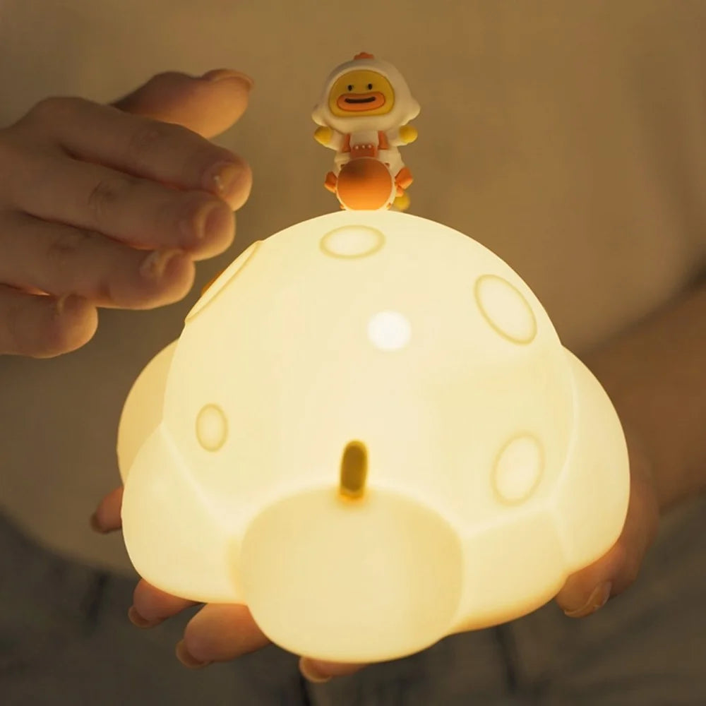 ICARER FAMILY Planet Night Light 3 Brightness Levels Timer Silicone Squeeze Lamp for Bedroom  /  Nursery - 2