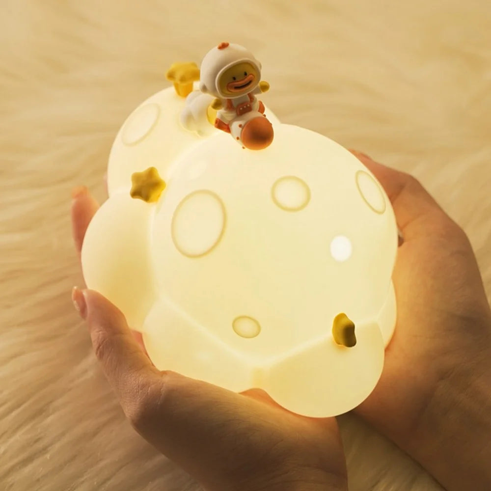 ICARER FAMILY Planet Night Light 3 Brightness Levels Timer Silicone Squeeze Lamp for Bedroom  /  Nursery - 3