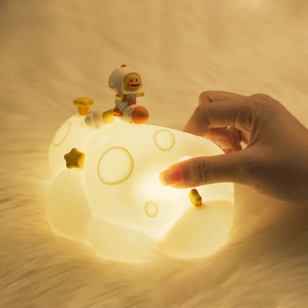 ICARER FAMILY Planet Night Light 3 Brightness Levels Timer Silicone Squeeze Lamp for Bedroom  /  Nursery - 6