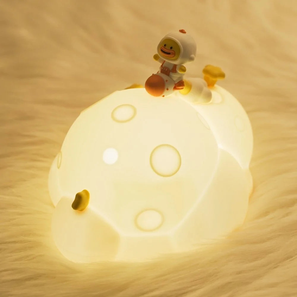 ICARER FAMILY Planet Night Light 3 Brightness Levels Timer Silicone Squeeze Lamp for Bedroom  /  Nursery - 7