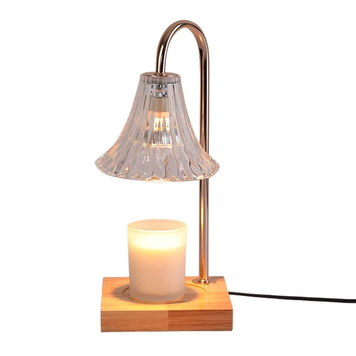 Retro Table Lamp for Aroma Wax Melting with Timer Dimmable Candle Warmer Lamp, EU Plug - Style A - 1